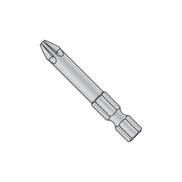 Newport Fasteners 2 X 1 15/16 X 1/4 Pozi Power Bits/Point Size: No 2/Length 1 5/16/Shank: 1/4, 60PK 753114 - main